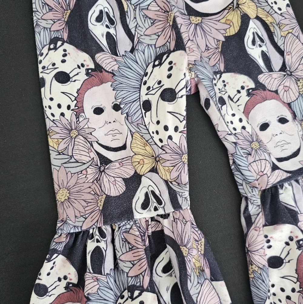 Baby Girl Custom Pants Halloween Spooky Scary Jason Scream Michael Meyers 12-18m - Picture 2 of 3
